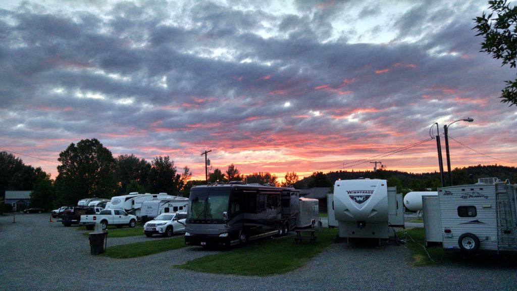 Sunset behind the RV park.